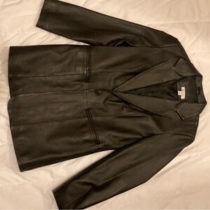 Black Leather like Women's blazer